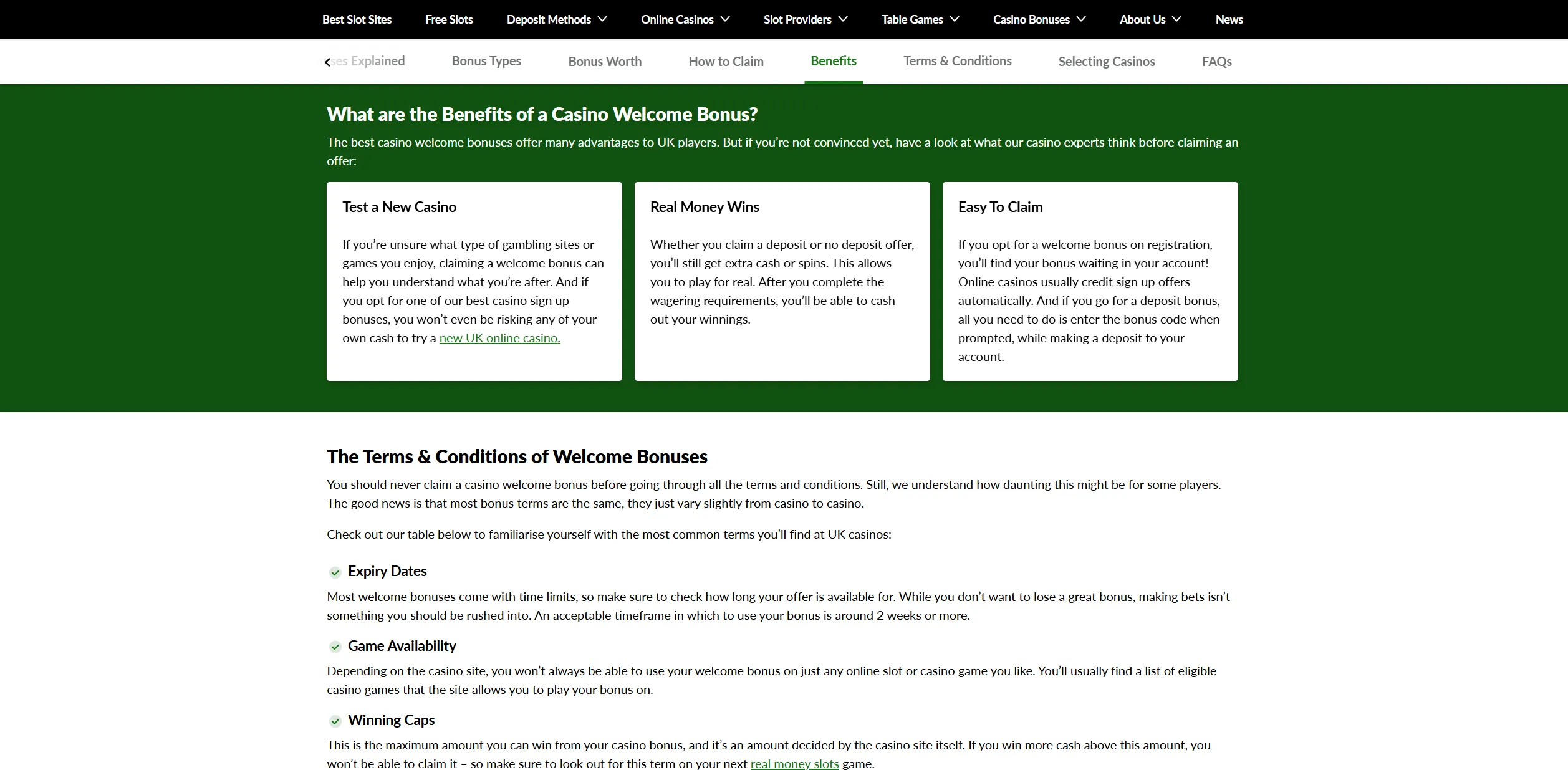 Screenshot of Vegasslotsonline.com - Casino Welcome Bonus – Best SA Welcome Bonus Casino